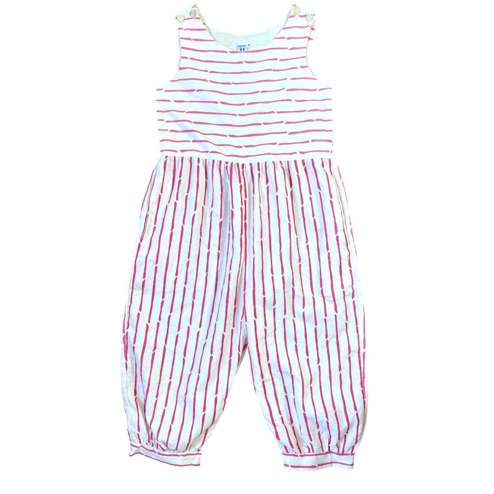 Vintage Kelly's Kids Women's Stripe Pantaloons Bloomers Jumpsuit Size 4